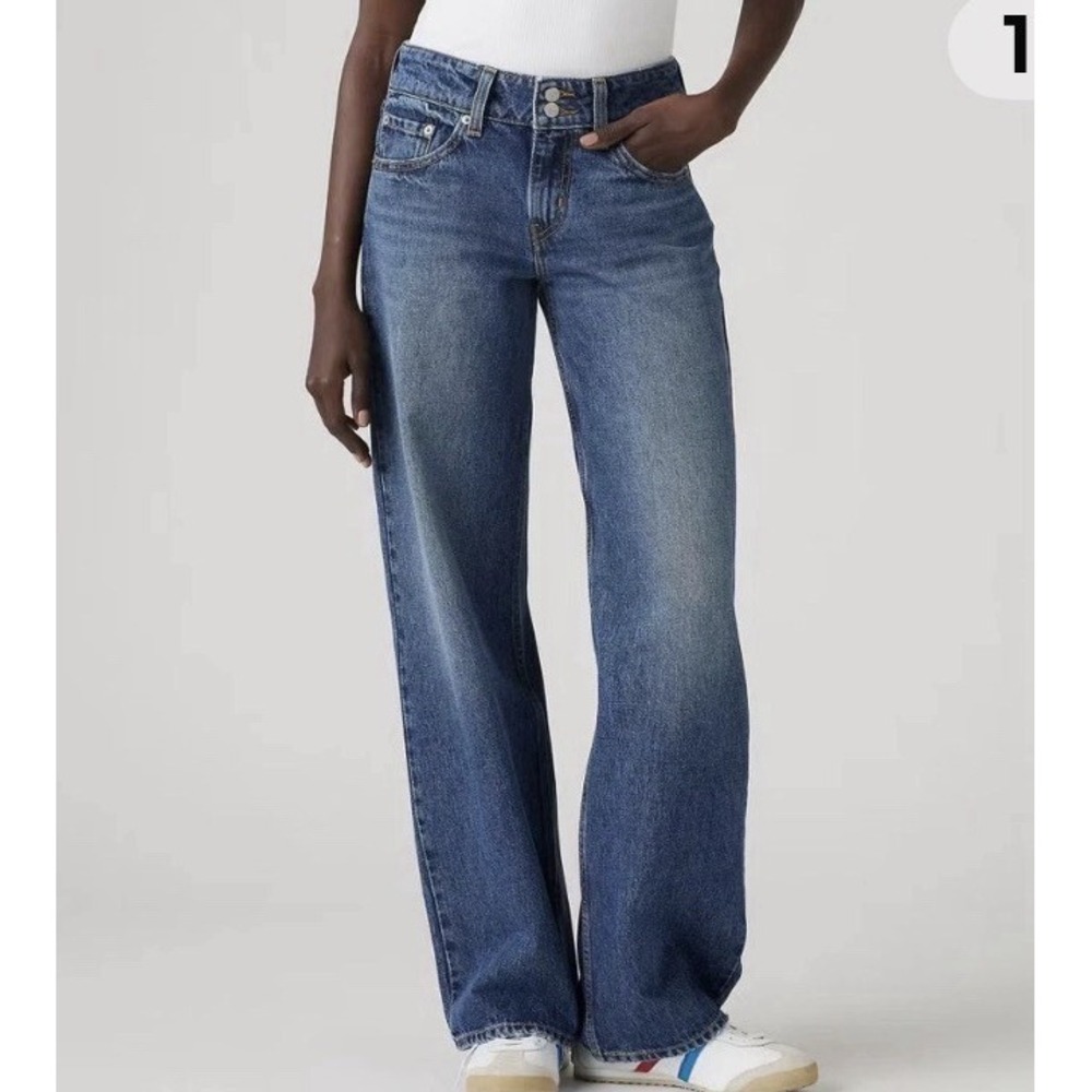 Levi Women Low-Rise Superlow Loose Jeans - Blended Beauty 30" Waist 30x32 Y2K